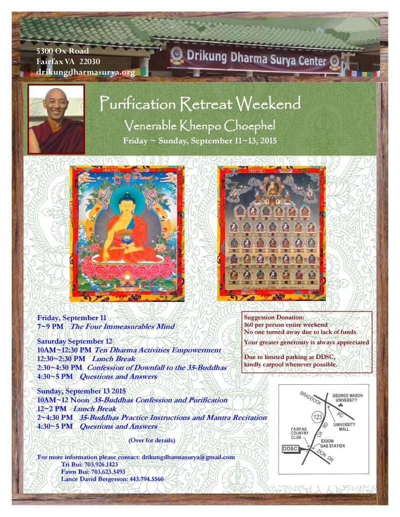 DDSC Purification Retreat with Ven Khenpo Choephel - Sep 11 - Sep 13, 2015-page-001 (2)