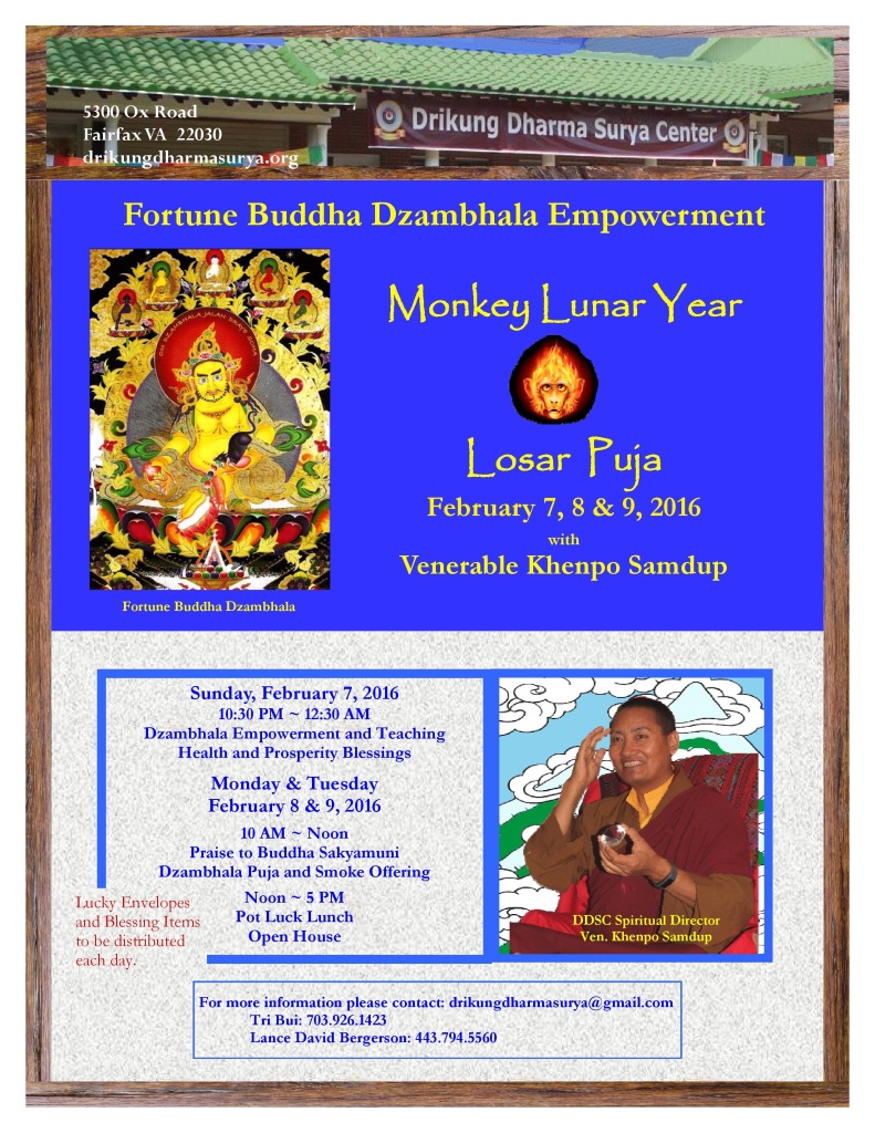 Lunar Year of Monkey & Losar Year Celebration - White Dzambhla Enmpowerment & Fortune Blessings-page-001